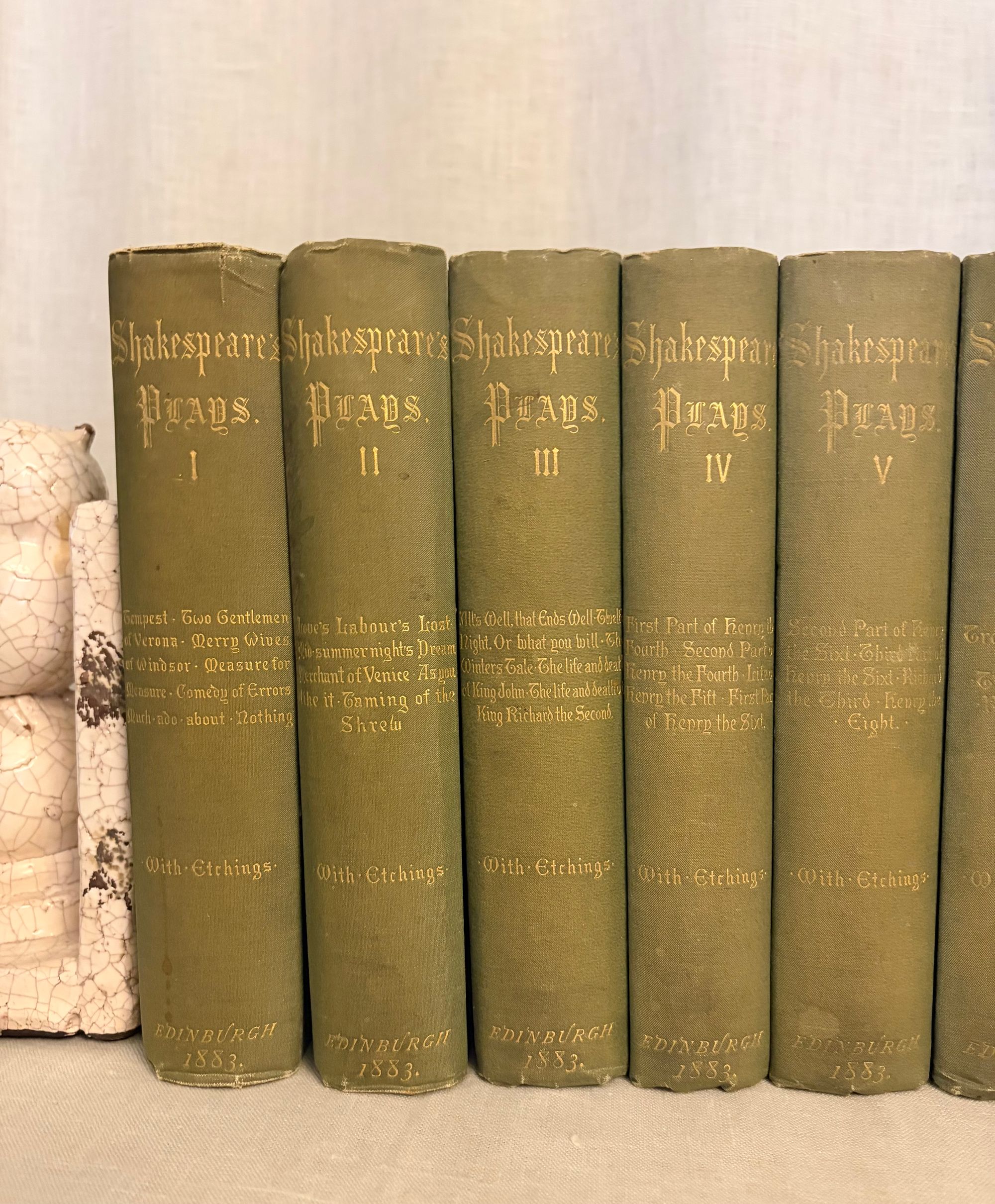 Dramatic Works of Shakespeare. The Text of the First Edition. Illustrated with Etchings. (in 8 volumes) by Shakespeare, William; Johnson, Ben; Heninge, John; Condell, Henry; Holland, Hugh; Diggs, L. (dedications), view 10