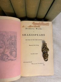 Dramatic Works of Shakespeare. The Text of the First Edition. Illustrated with Etchings. (in 8 volumes) by Shakespeare, William; Johnson, Ben; Heninge, John; Condell, Henry; Holland, Hugh; Diggs, L. (dedications), view 3